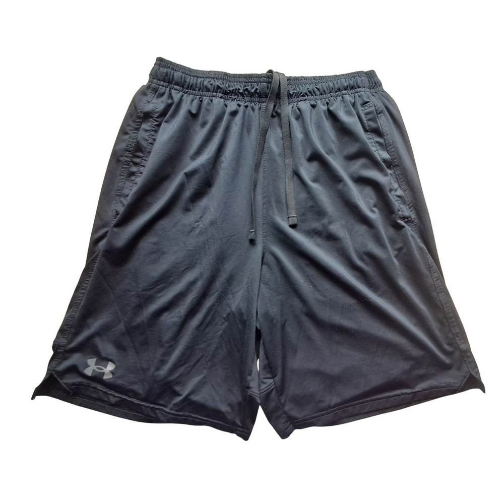 Under Armour Mens Loose Fit Athletic Gym Shorts Black Medium Drawstring Pockets
